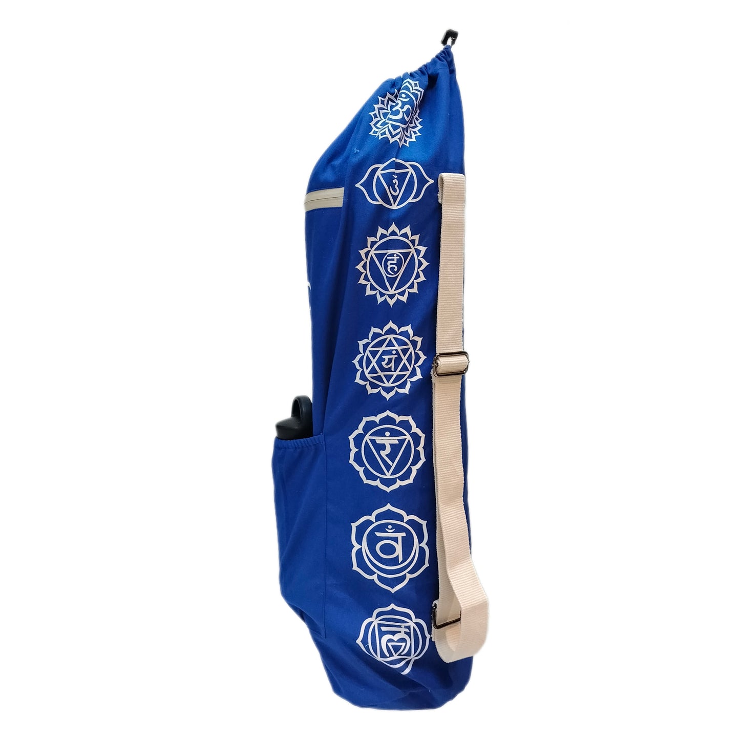 Yoga Bag With Zippered Pocket - Light Blue with Chakras