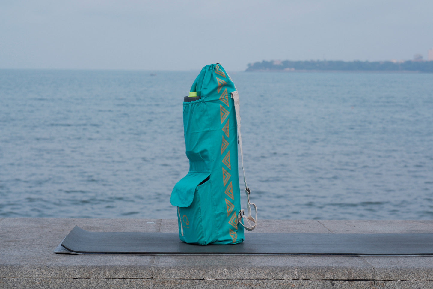 Yoga Bag Aqua Marine - With Block Pocket and Zippered Compartment