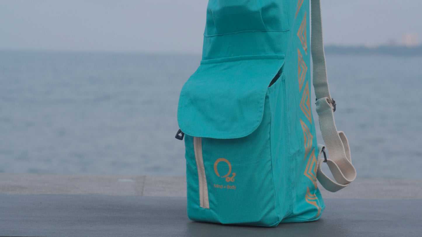 Yoga Bag Aqua Marine - With Block Pocket and Zippered Compartment